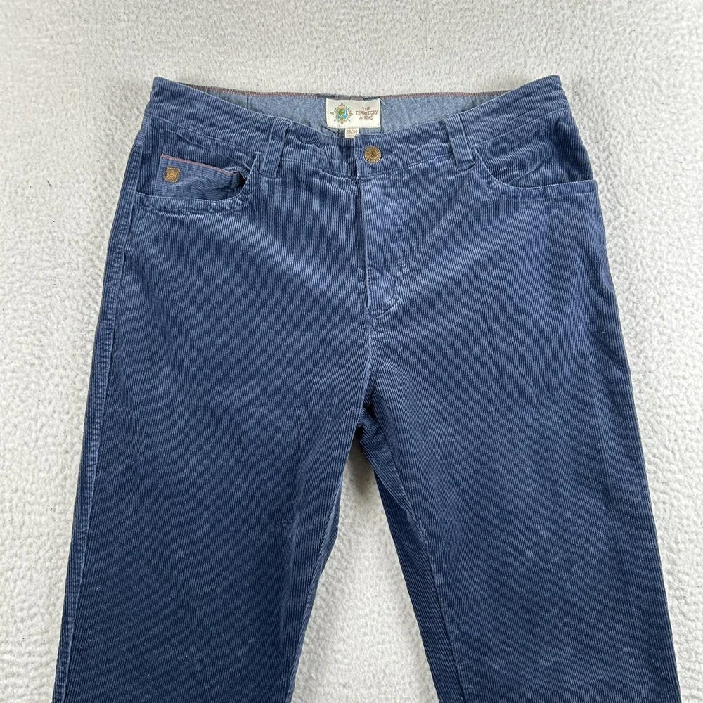 The Territory Ahead Pants Mens 33x31 Blue Corduroy Stretch Chino 5-Pocket Casual